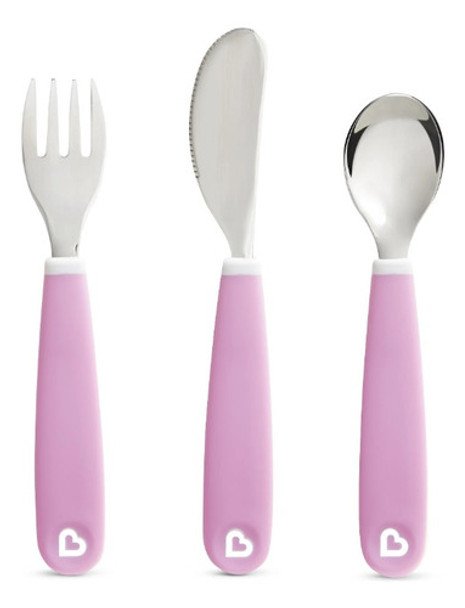 Kit De Talheres Garfo, Faca E Colher - Munchkin Roxo 0