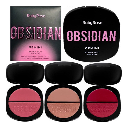 6 Blush Duo Gemini Obsidian Hb1000g2 Ruby Rose Atacado 0
