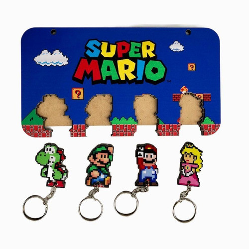 Suporte Para Chaves Super Mario Personagens Decorativo Games 0