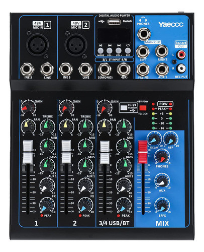 Consola Usb De Dj De 4 Canales De Estudio Estereo De Audio E 0