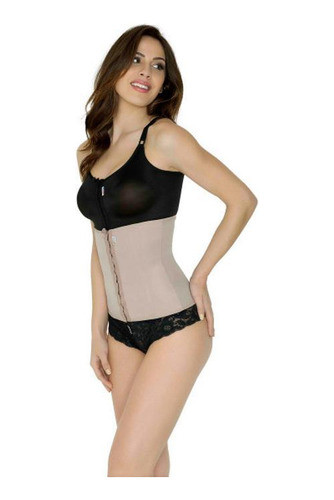 Cinta Abdom Cinturita Longa Renda 12 Barbatanas Bege - G 0