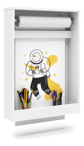 Lousa De Criação Com Rolo De Papel 42cm Para Desenhar Branca 0