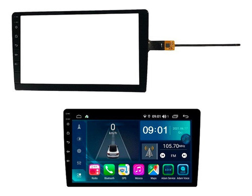 Tela Touch Screen Multimidia Capacitiva H-tech 9 polegadas 0
