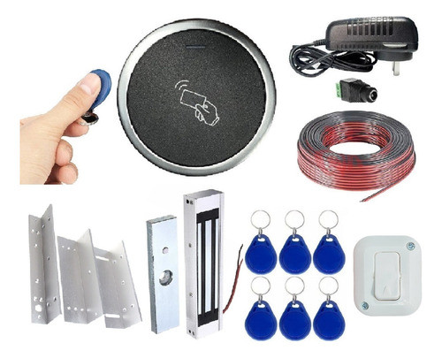 Kit Control Acceso Cerradura Electricomagnetica 180kg    Tax 0