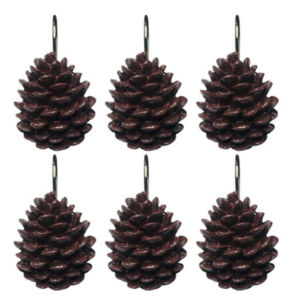 Ganchos Decorativos Para Cortinas De Ducha En Forma De Piña, 0