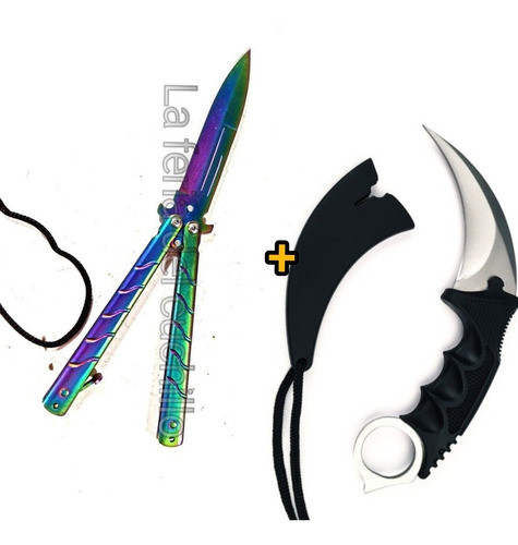 Navaja Mariposa Tornasol Prof + Regalo Cuchillo Karambit 0