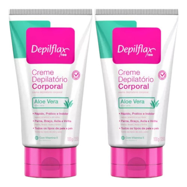 Kit 2 Creme Depilação Corporal Depilflax 100g  Perna Braço 0 Kit 2 Creme Depilação Corporal Depilflax 100g  Perna Braço 0