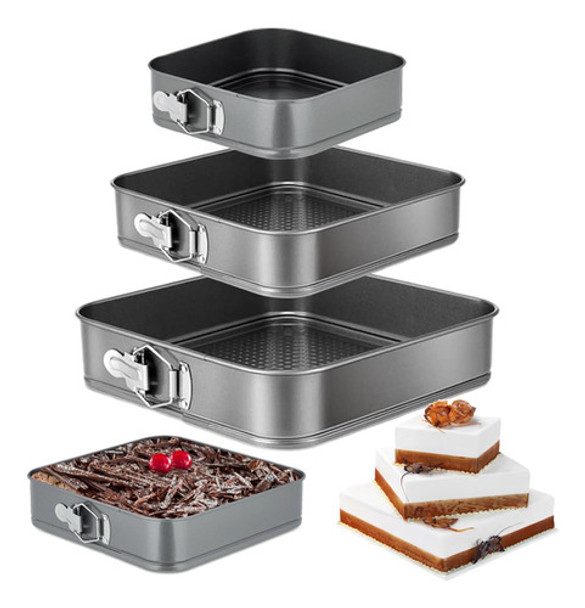 Juego De 3 Moldes Para Tartas Springform (4, 7, 9 Pulgadas) 0