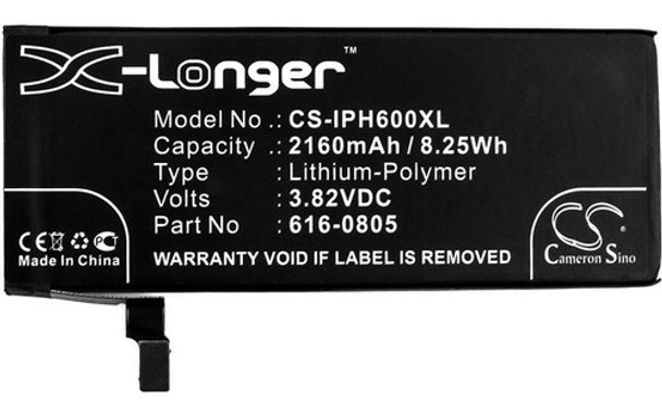 Acumulador Cameron Sino P/ iPhone 6 616-0805 Extra Carga 0