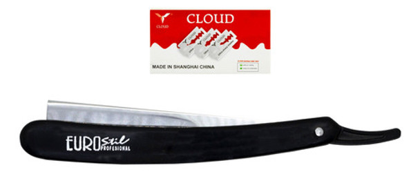 Kit Eurostil Navajin + Cloud 10 Hojas De Afeitar Barberia 0
