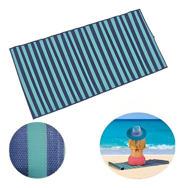 Kit 2 Esteiras De Praia Acampamento Dobrável Listra 170x60cm 0 Kit 2 Esteiras De Praia Acampamento Dobrável Listra 170x60cm 0