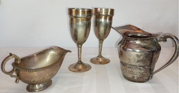 Copas Plata Antigua Jarra  Salsera Chipre's Silver Sellada 0