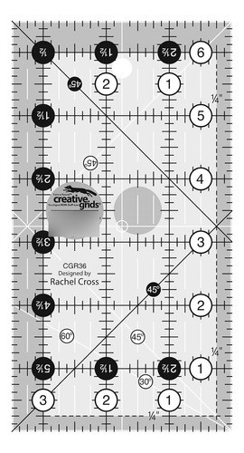Regla De Patchwork De 8,9 Cm X 16,5 Cm Para Medir Y Cortar T 0