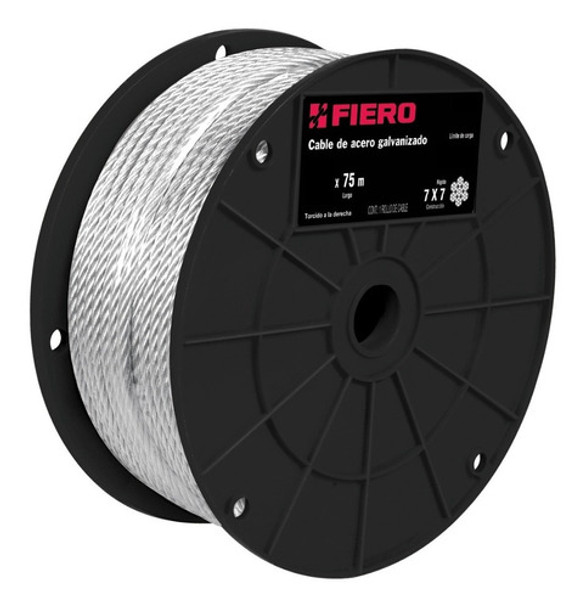 Linga Cable Acero 3/16''-4.7 Mm 75 Mt 7x7 Fiero Ferreplus 0