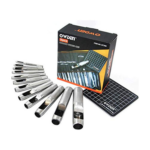 Owden 12piece Set De Punzón Hueco Con Una Almohadilla De Cor 0