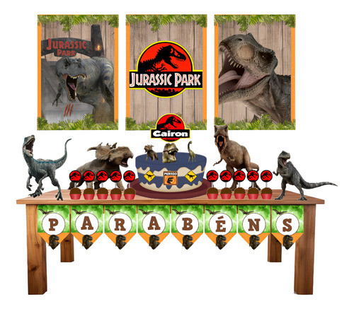 Kit Festa Só Um Bolinho Tema Jurassic Park 0