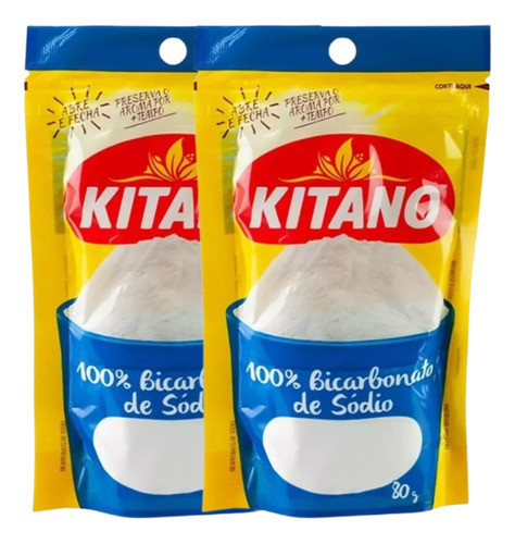Kit 2 Bicarbonato De Sódio Kitano Pacote 80g 0