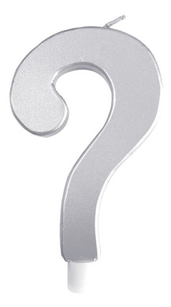 Vela Interrogação Cromada Metalizada Prata - Chá Revelação 0