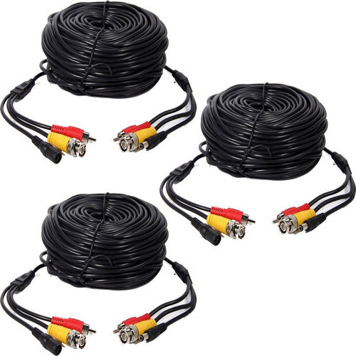 3pcs 150ft Audio Video Seguridad Cámara Cable Cctv Dvr Vigil 0