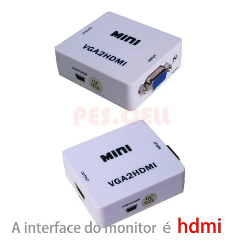 Mini Conversor Hd Vídeo  Vga2hdmi Vga Para Hdmi  Flex 0