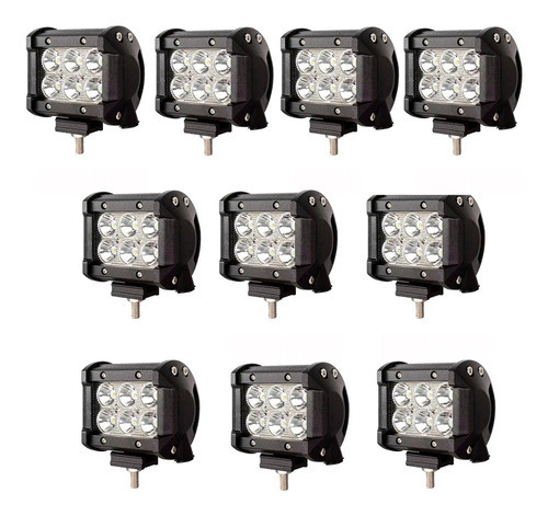 Kit 10 Faros Barra 6 Leds Auxiliar Cree Led  Lancha 0
