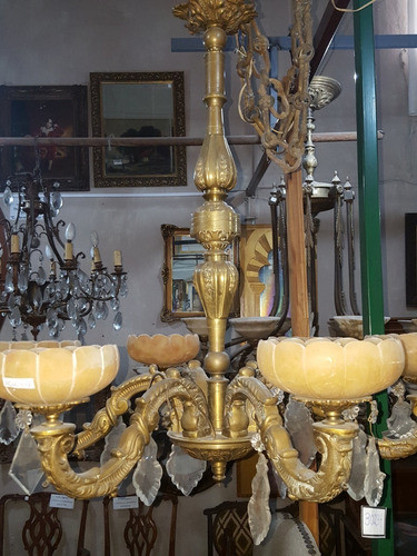 Araña De Bronce Con Caireles 6 Brazos Cod 30234 0