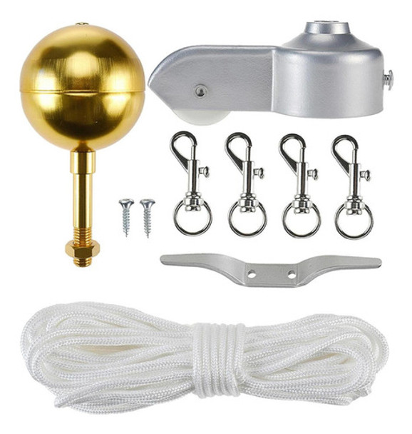 Kit De Ferragens Para Mastro De Bandeira Ganchos De 4 Peças 0