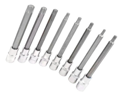 Juego Tubos Torx Extra Largos 8 Piezas Enc 1/2'' Eurotech 0
