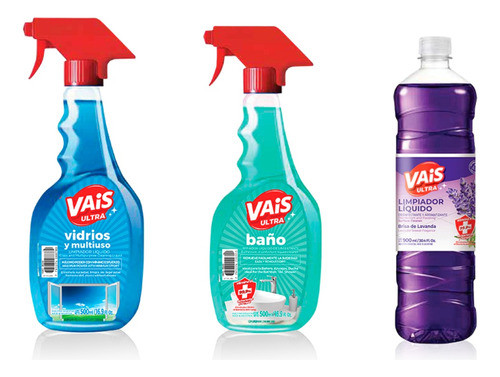 Limpiador De Vidrios + Baño + Limpiador Líquido Lavanda Vais 0