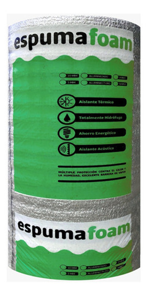 Aislación Térmica Techos 10mm X 20m2 Aluminizada Solapa/tacc 0