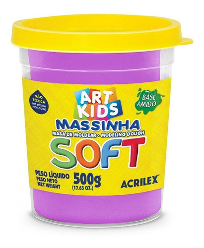 Massa Modelar Soft 500g Violeta Acrilex 0