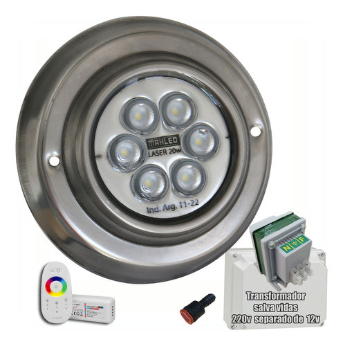 Luz De Pileta 20w Rgb Fuente/control/pasamuro/caja 0
