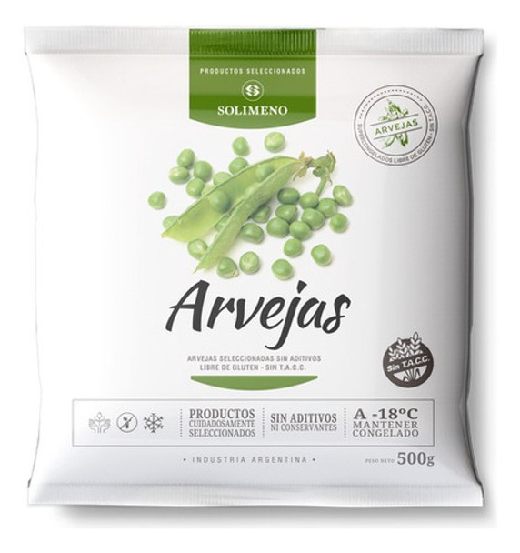Arvejas Congeladas Solimeno Bolsa Pack 6 X 500gr Sin Tacc ! 0