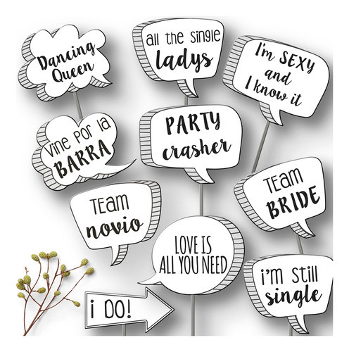 Props Foto Booth Descargables Imprimibles X 50 Casamiento 0