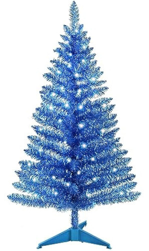 Árbol De Navidad Artificial Azul Iluminado De 4 0