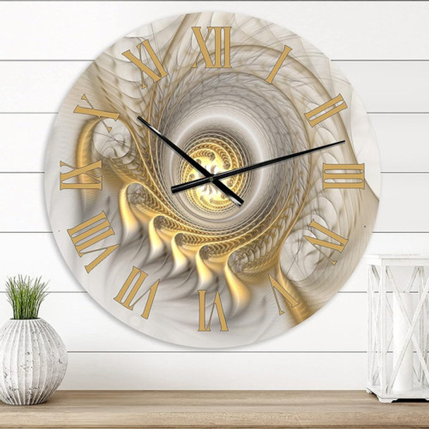 Designq Reloj De Pared Moderno 'fractal Brillante Con Curvas 0