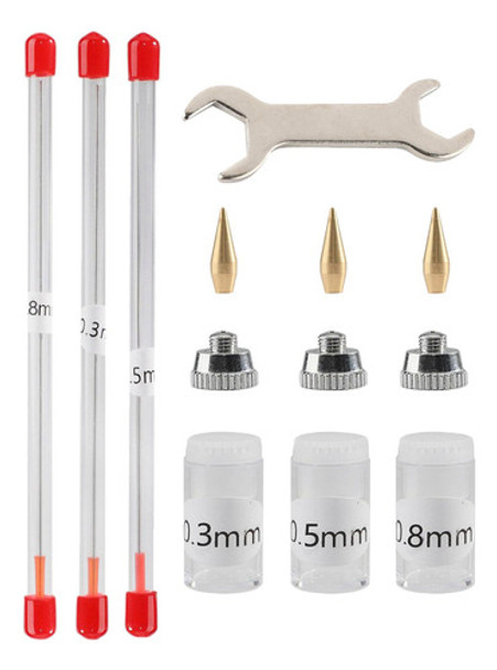 11 Peças 0,3/0,5/0,8 Mm Kits De De Aerógrafo Suprimentos 0