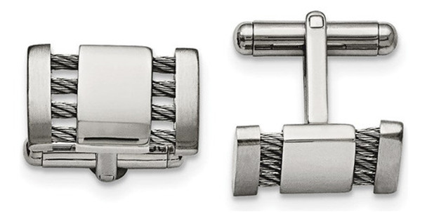 Abotoaduras, Cinzel, Aço Inoxidável Polido E Escovado, 10 Mm 0