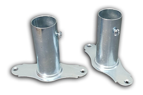 2 Soportes Zincados Largos P/ Caño Curvo Cortina De Baño 0