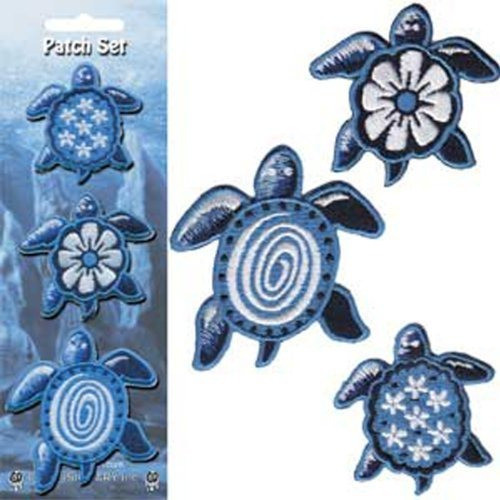 Aplicacion Conjunto De Parche De Tortugas Azules, 3 Piezas 0