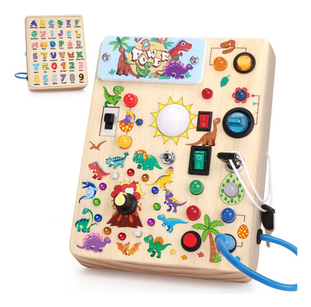 Juguete Montessori De Dinosaurio Iabedi De Busy Board Para N 0
