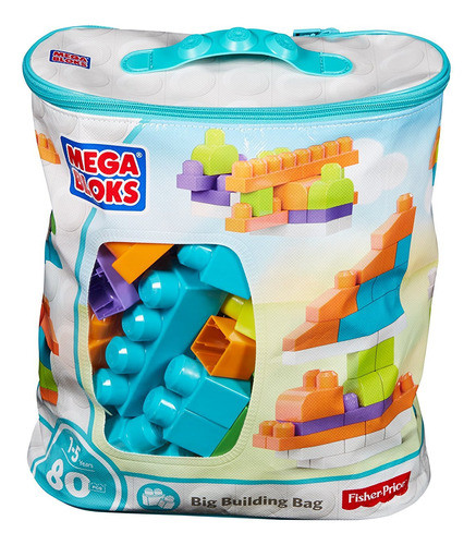Mega Bloks Big Building Bag Trendy 80 Piezas 0