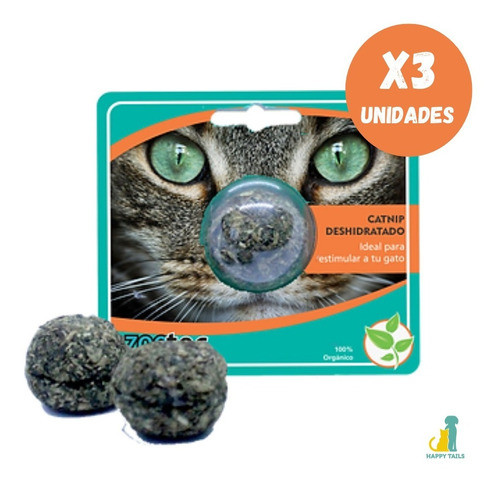 Juguete Gatos Catnip Ball Hierba Gatera X 3 - Happy Tails 0