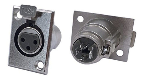 Cerrxian Xlr 3 Pines Hembra Jack Montaje En Panel Socket Con 0