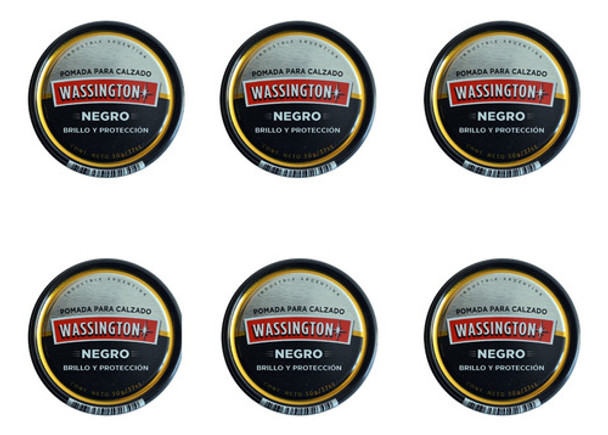 Wassington Pomada Para Calzado Negra Pack X 6 Latas 0