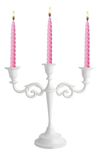 Candelabro De 3 Brazos De 25cm De Alto Blanco 0