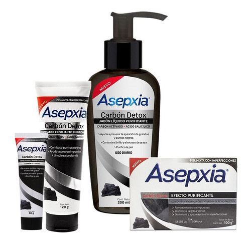 Asepxia Kit Carbón Detox Purificante 0