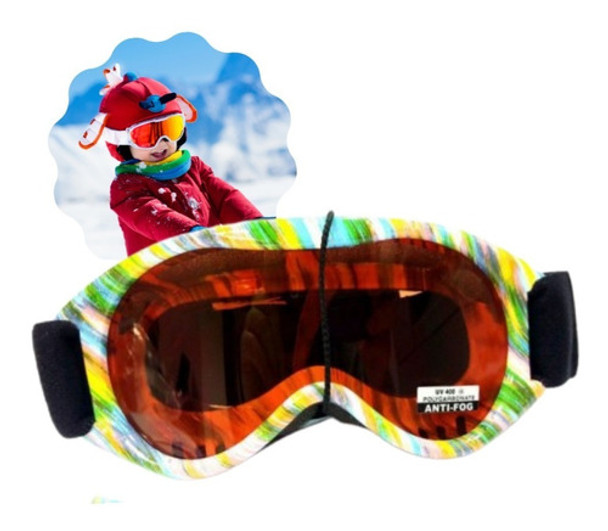 Antiparras Niño Ski Snowboard Nieve Uv400 Antifog Multicolor 0