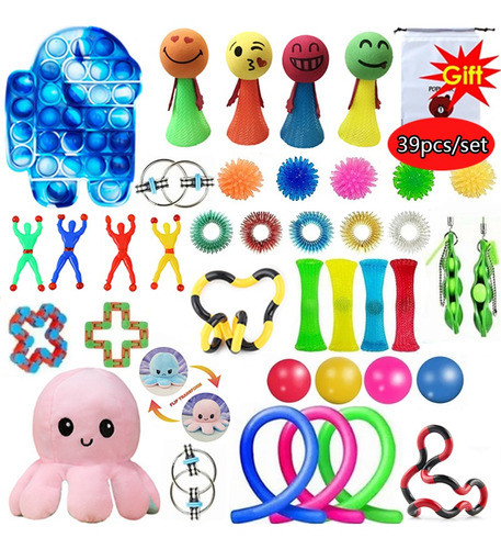 Kit Brinquedos Sensorial Fidget Pop It 39 Unidades 0