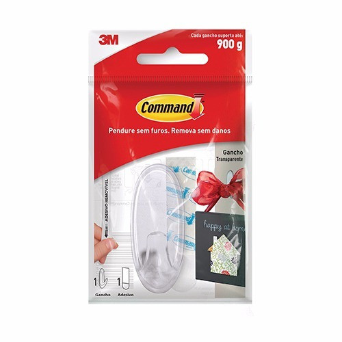 Gancho Adesivo Basic Md Transp 900g 3m - 1 Unidade 0